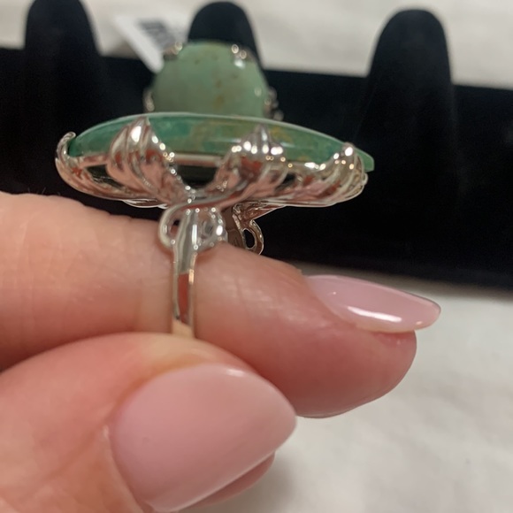 NWT JTV Pear Shaped Green Kingman Turquoise Ring - Picture 2 of 6
